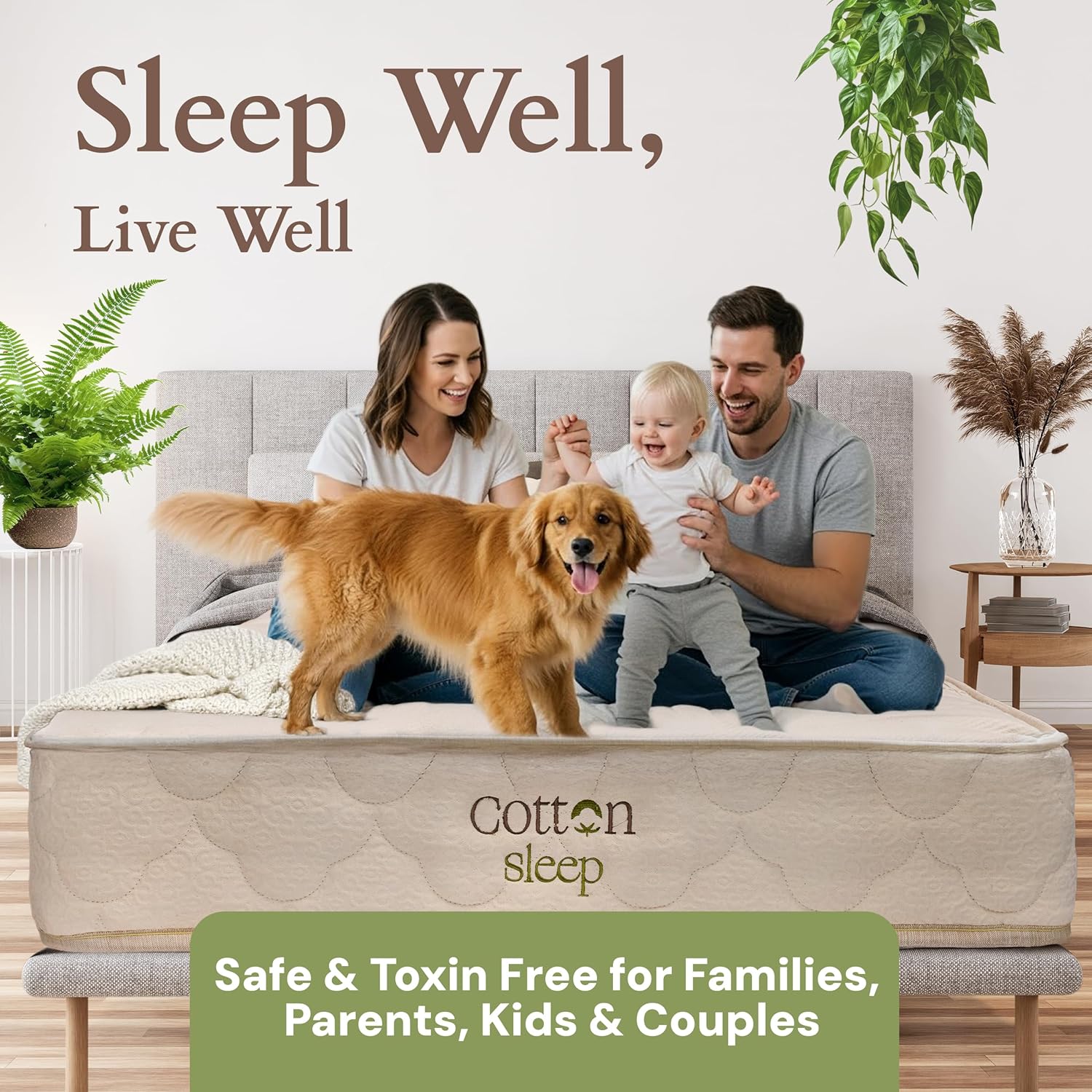 13" Organic Pillow top Mattress - Toxin-free USA Made with 100% Organic Latex, New Zealand Wool & Cotton